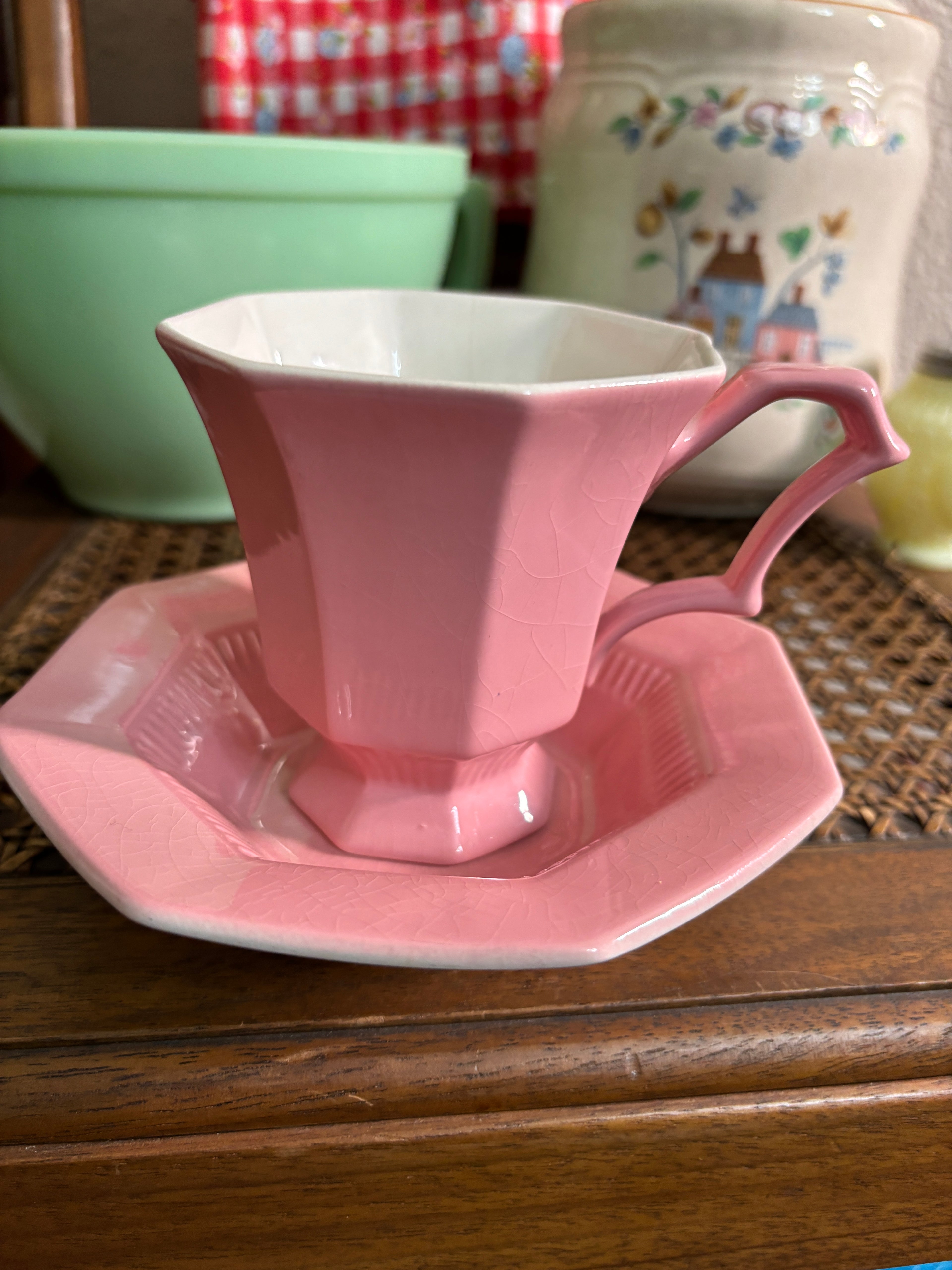 Pink Ironstone Cup and Bowl Set